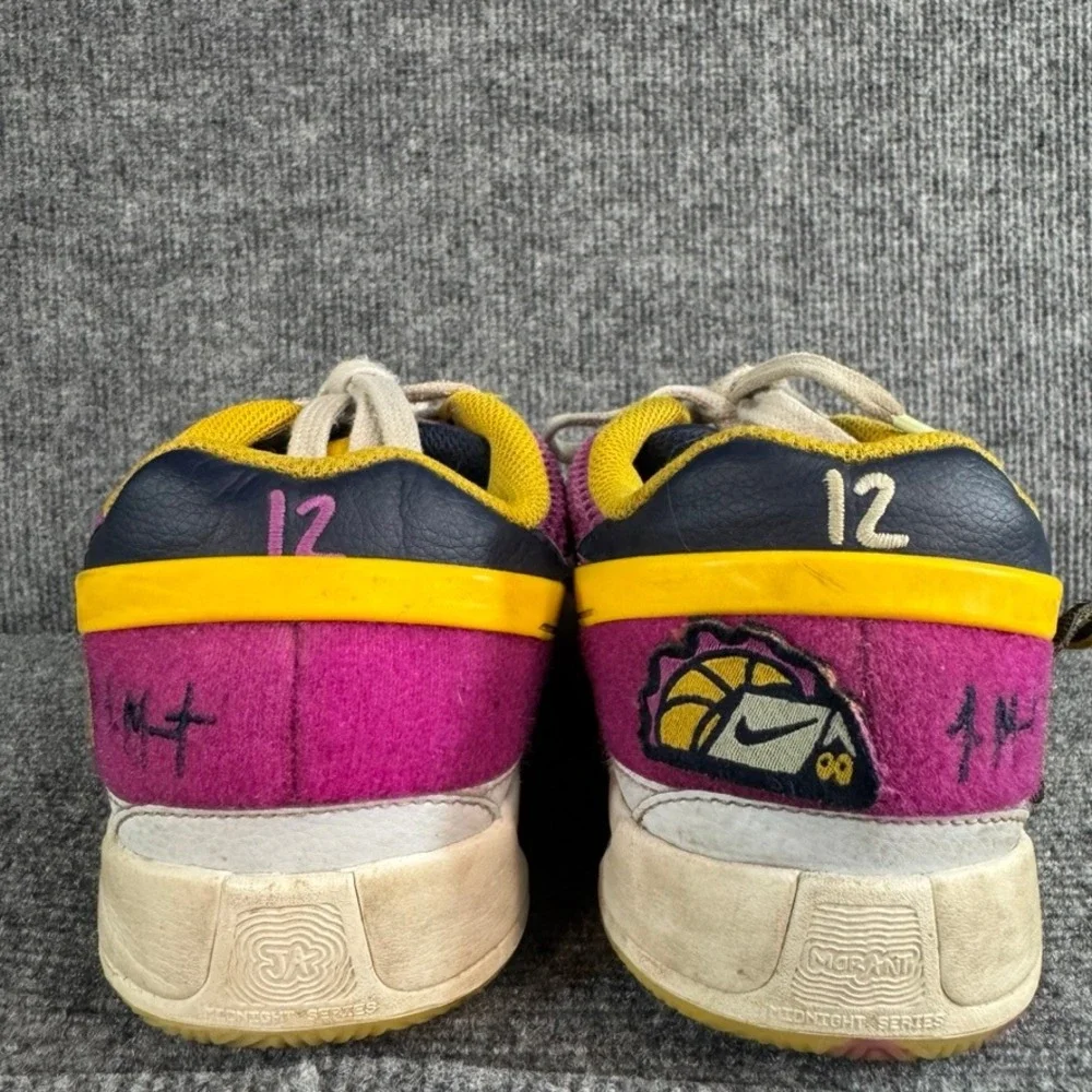 Nike Ja 1 Midnight Series Camp Ja Basketball Shoes Multi-Color Purple Yellow 8.5